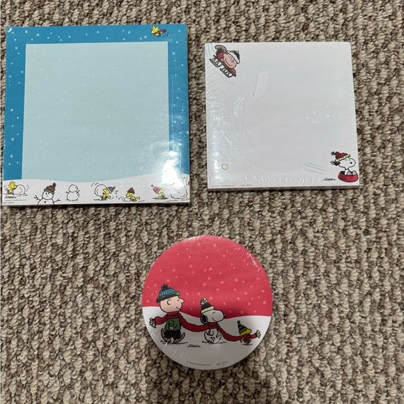 Office | Peanuts Snoopy Notepad And Sticky Notes Set | Poshmark
